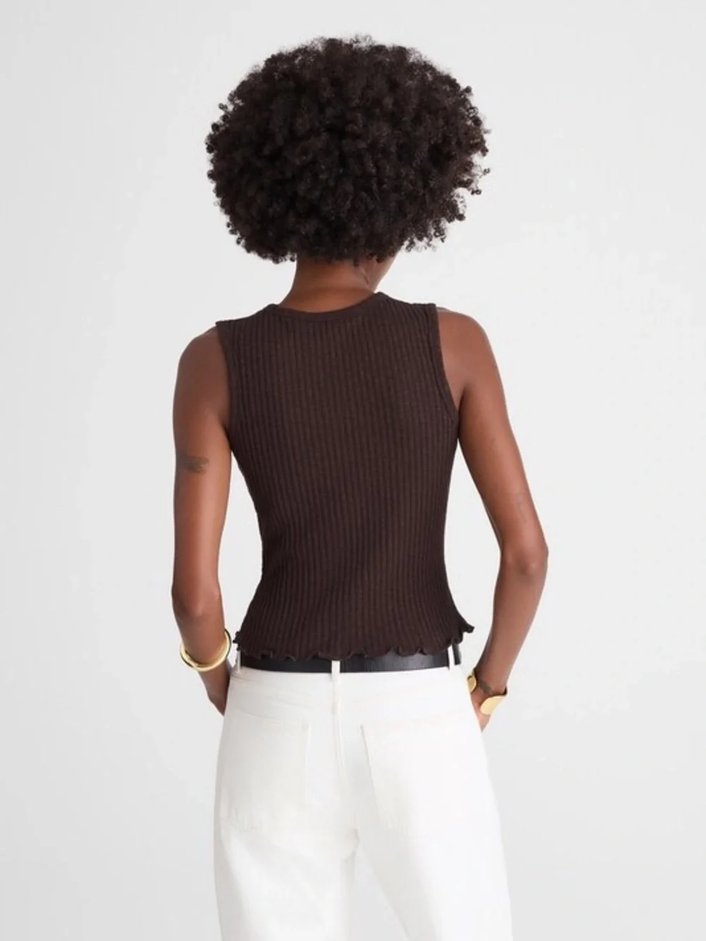 Madewell Lettuce-Hem Ribbed Tank washed once size xs - Picture 4 of 8